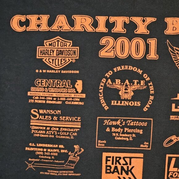VTG Y2K Motorcycle ABATE‎ Charity Bash Tshirt Central Illinois Black Sz 3X Biker - Picture 12 of 12
